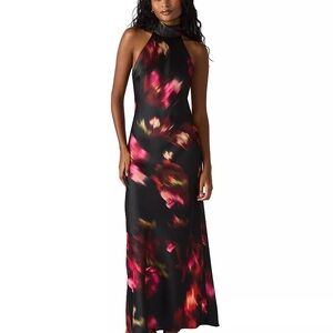 Steve Madden Lara Dress, Black, Red and Pink Floral Evening Gown